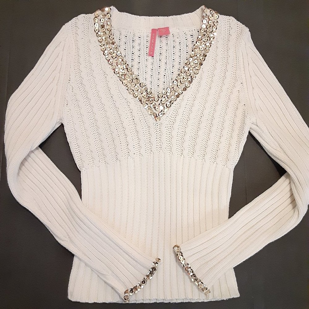 CHARLOTTE Sweater Gold Metallic Sequins